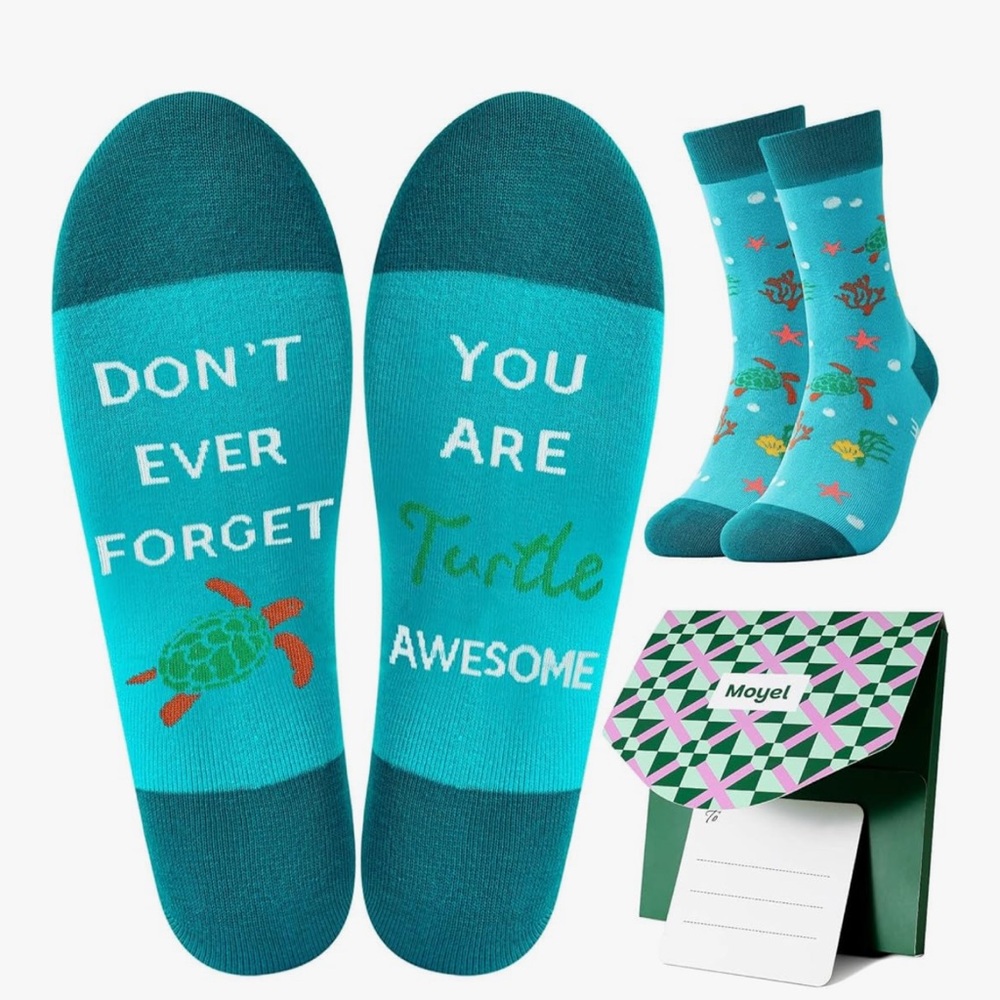 “Don’t Ever Forget You Are Turtle Awesome” socks